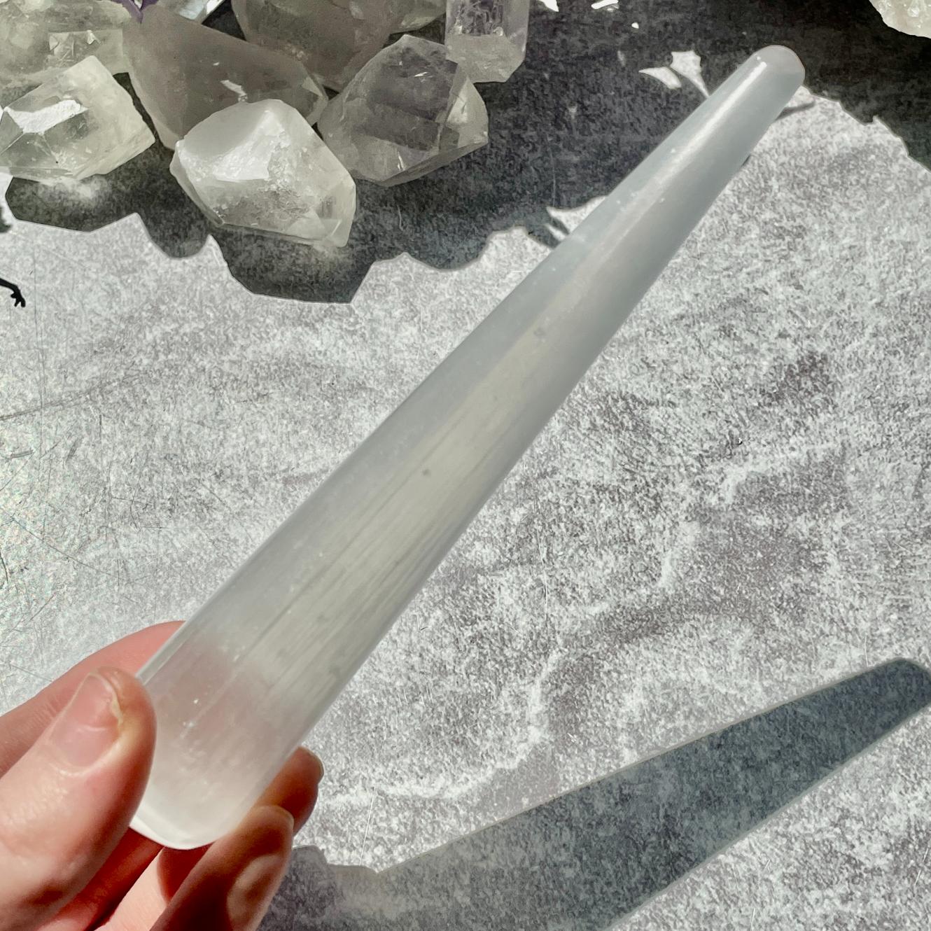 Selenite Wand - Tapered - 14cm Selenite Wand - Tapered - 14cm